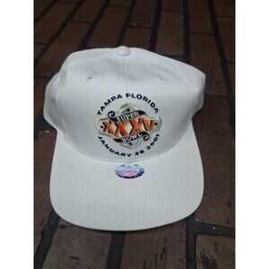 Vintage Super Bowl XXXV Hat Logo Athletic Florida 2001 White Snapback NWOT